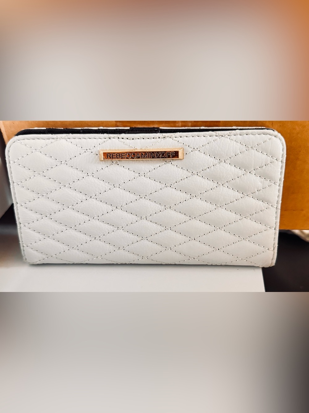 Rebecca Minkoff White Leather Bifold Wallet Card Case Holder NWT
